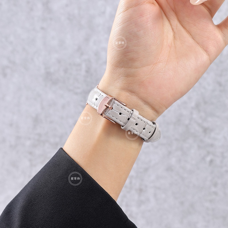 适用小米手环9pro/8pro表带竹节皮纹Redmiwatch红米手表4/5/6通用冰面小金扣小蛮腰舒适休闲腕带3264高清大图