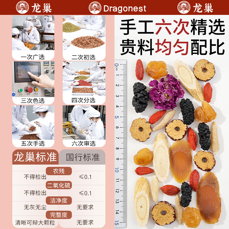 龙巢(Dragonest) 红参麦冬元气茶高清大图