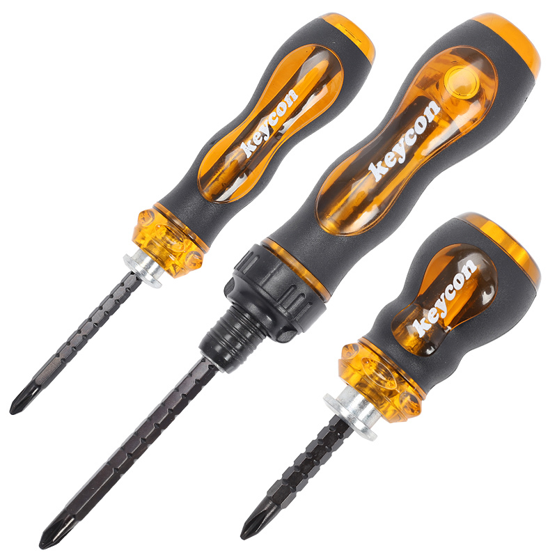 换头棘轮螺丝刀强磁性十字一字梅花螺丝批头改锥起子家用五金工具