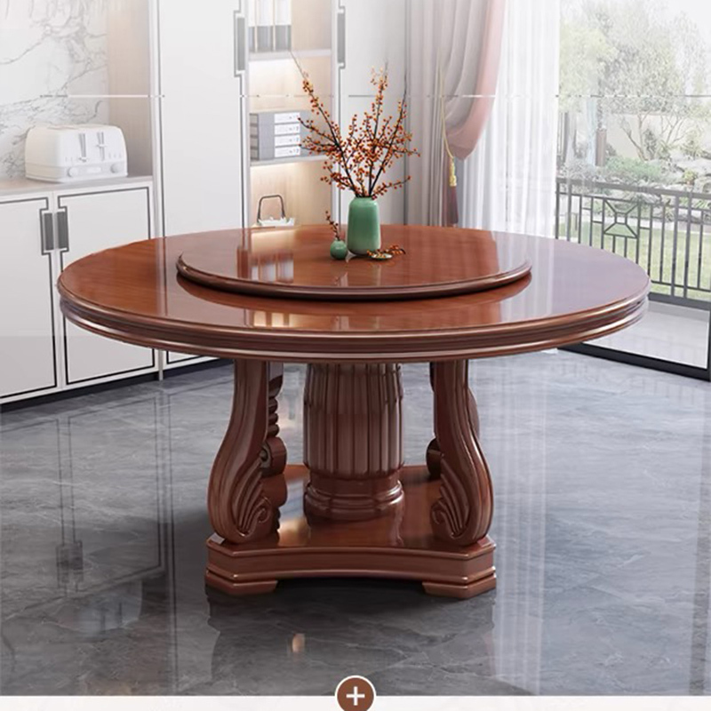 帝德龙实木圆桌餐桌CZ-M1 1500*1500*740mm高清大图