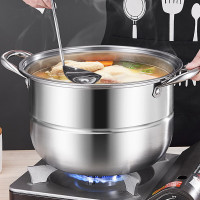 庆展(QZQ) PZ26-D1 锅口直径26cm二层家用不锈钢加厚锅底可视锅盖蒸锅超市同款燃气灶适用