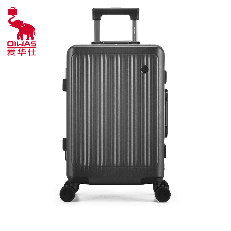 爱华仕(OIWAS)铝框行李箱 商务出差旅行 大容量旅行箱OCX6672A-24深灰色拉杆箱旅行出差密码箱