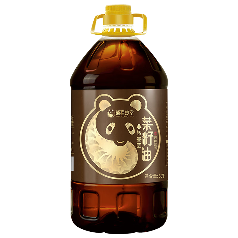 熊猫炒堂 压榨浓香菜籽油5L*1桶