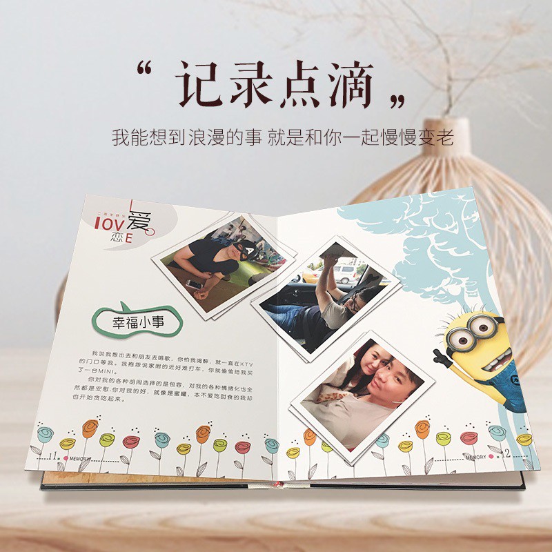生日女实用创意情侣纪念册手工diy相册本定制影集照片书制作 三维工匠 首席(艺术册/音乐册)+礼盒 20高清大图