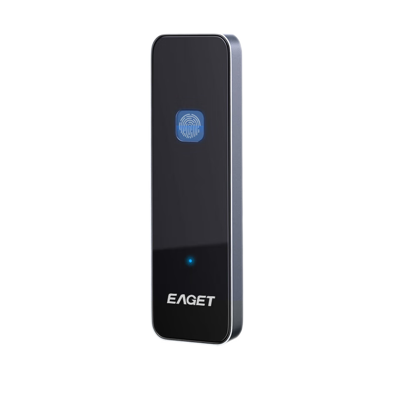 忆捷（Eaget)移动固态硬盘（PSSD）FM2 Type-c USB 3.2指纹识别 SM4国密算法 1TB高清大图