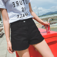 白色短裤女夏2018新款高腰牛仔短裤韩版宽松大码阔腿裤毛边牛仔裤
