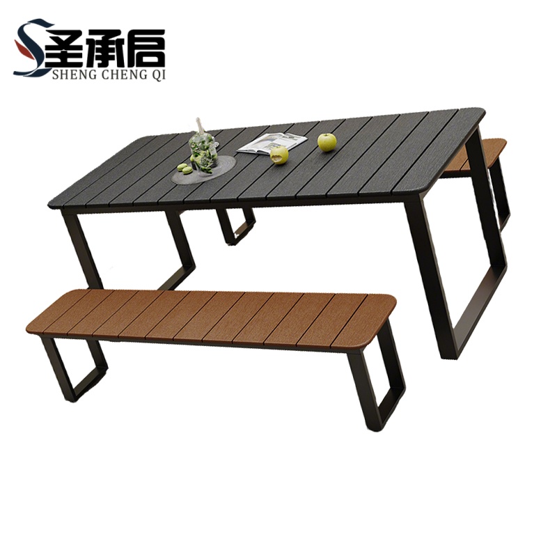 圣承启 休闲长桌椅 长160cm组合 套高清大图