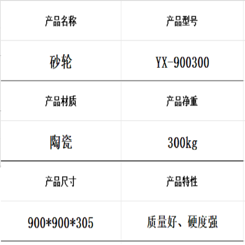 迎新 砂轮 900*300*304.8 YX-900300 每片高清大图