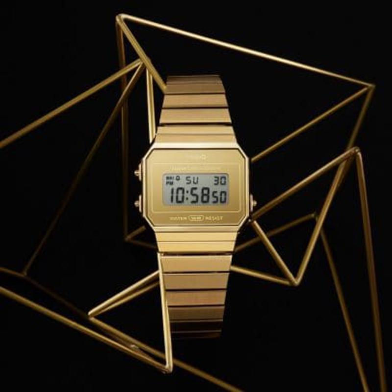 卡西欧(CASIO)纯色表盘石英表男表简约商务防水防震运动手表金属表带商务男款