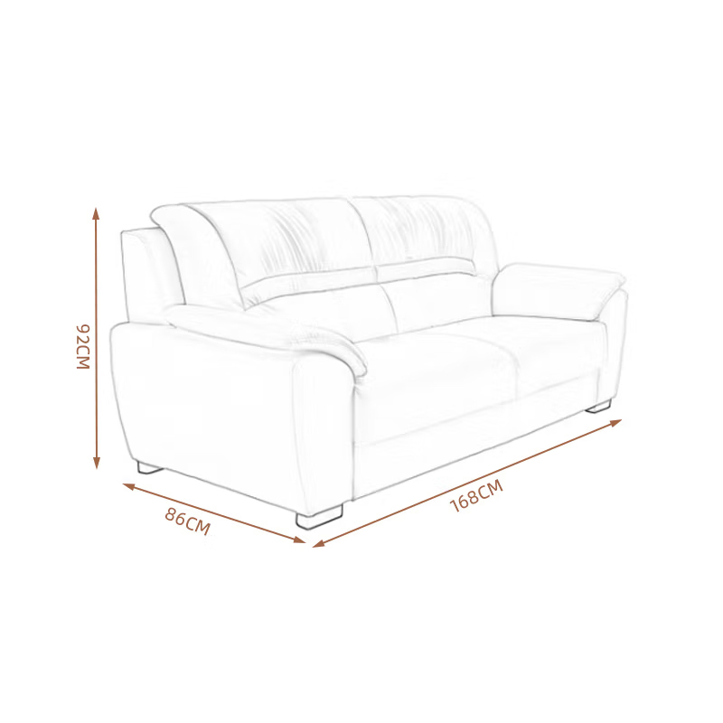 臻远 ZY5110332 办公沙发茶几组合简约现代接待室商务沙发 牛皮双人位高清大图