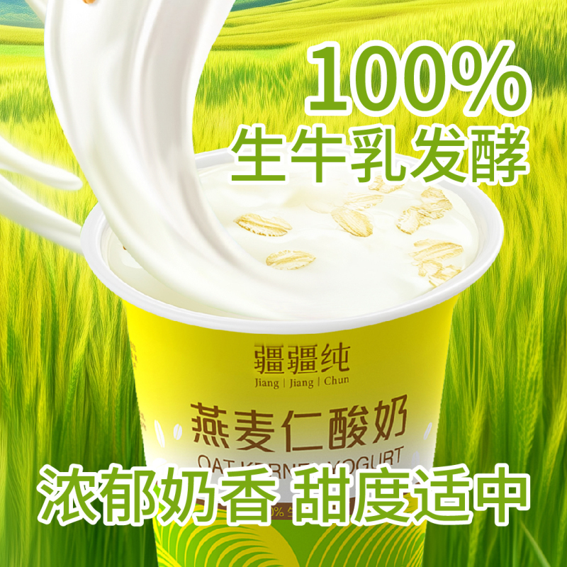 疆疆纯燕麦仁爵酸奶一箱10杯粒粒饱满奶香浓郁美味酸奶160gx10高清大图