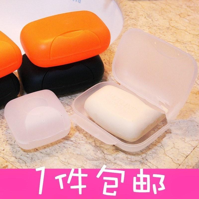 香皂盒旅行带盖密封防水沥水旅游便携圆形洗衣洗脸 三维工匠 橙色大号高清大图