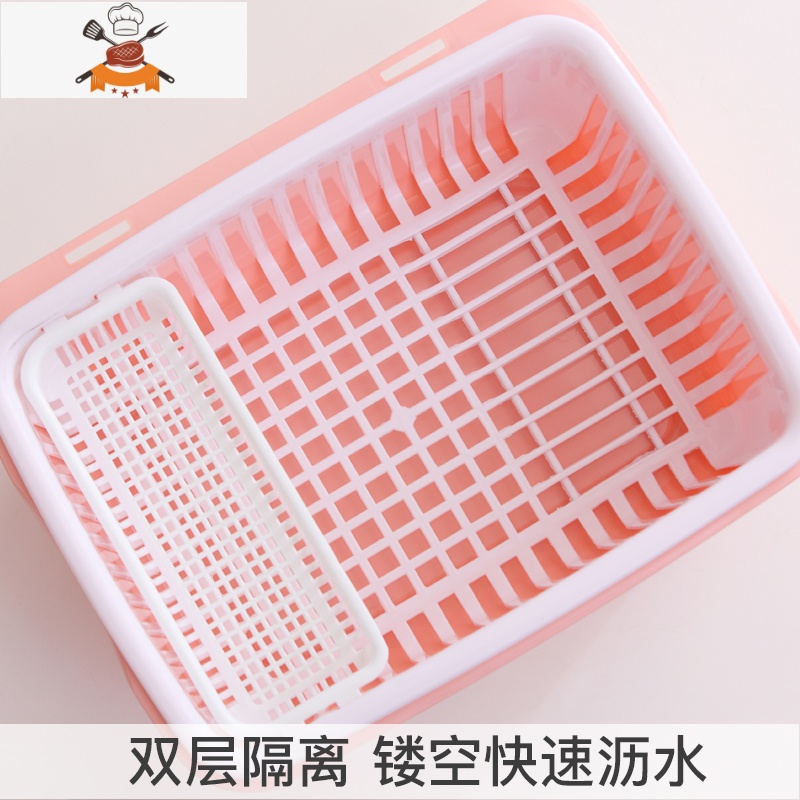 沥水篮碗盘收纳篮家用厨房多功能塑料沥水架新型碗柜餐具架碗碟架 敬平 经典款绿[小]高清大图