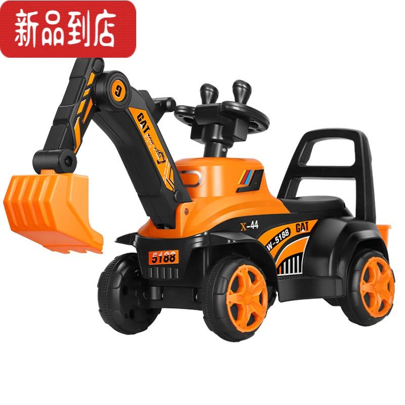 真智力儿童挖掘机玩具车男孩工程车可坐人遥控可坐超大号挖土机电动挖机图片