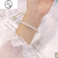 JiMi冰种白水晶猫眼石手链女款夏diy盘玩珠珠月光石手串珠子手镯 6mm特细白猫眼送弹力线