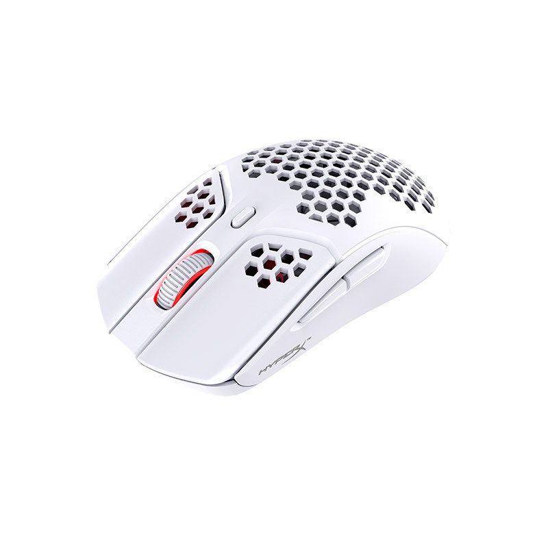 极度未知(HyperX)旋火无线白色电竞游戏鼠标 轻量洞洞鼠标 镂空LOL吃鸡鼠标100小时强劲续航+2.4G无线连接