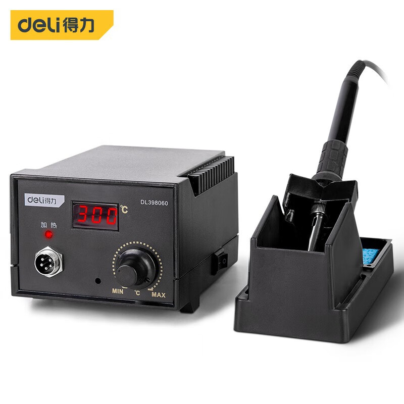 得力(deli) 可调温数显焊台40W电烙铁+700W热风枪二合一套装 控温恒温电焊台电烙铁 DL398740