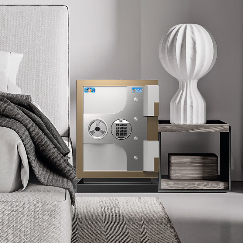 虎牌保险柜家用办公小型指纹密码防火柜全钢防盗保密柜可入墙保险箱 65cm 锦虎系列