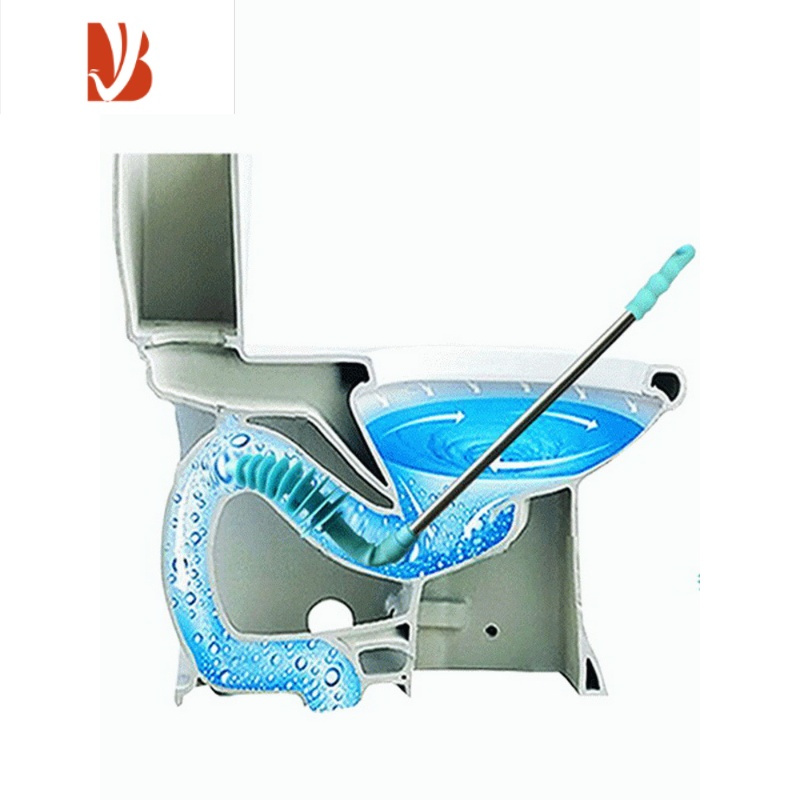 式马桶坐便疏通器家用厕所下水管道掏吸盘堵塞抽拉工具通便器天蓝色