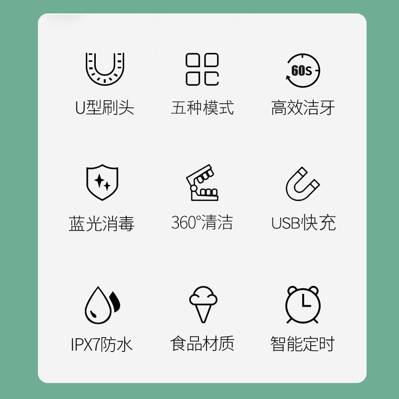 worms儿童牙刷u形电动宝宝刷牙神器婴幼儿自动声波2-6-14岁U型充电式 小飞龙 礼盒装(2-14岁通用)
