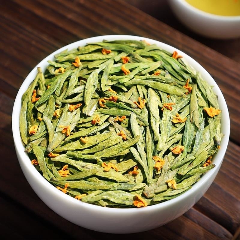 2025年新茶桂花龙井茶绿茶特选浙江龙井绿茶桂花绿茶散装罐装aX高清大图