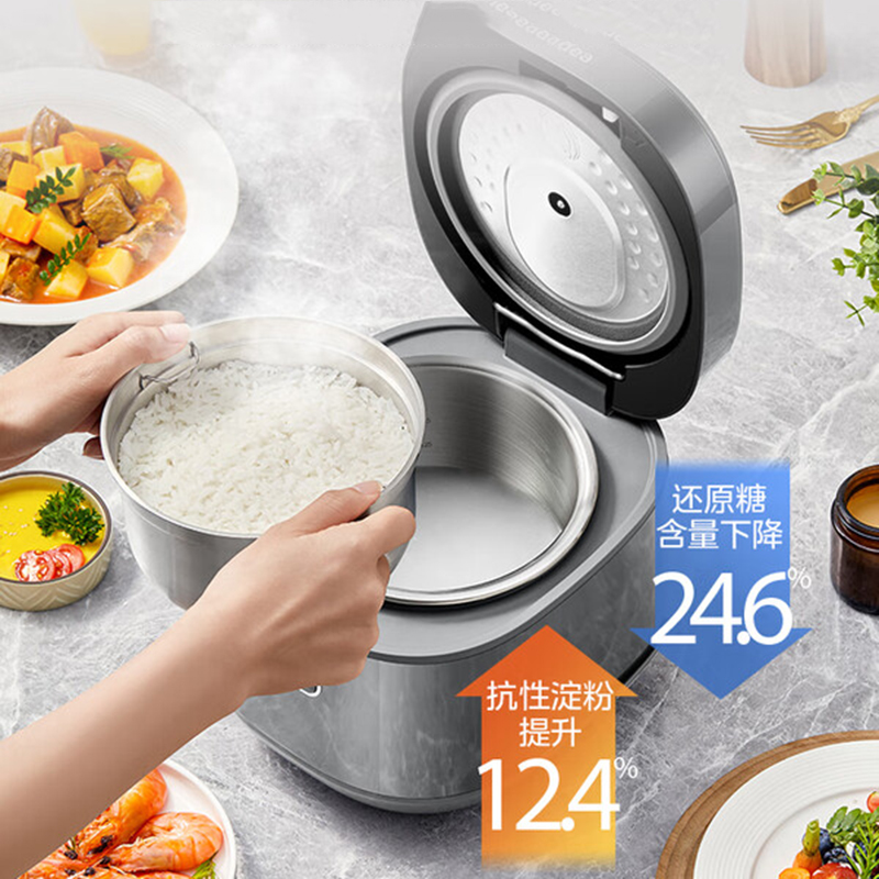 美的(Midea) 电饭煲 0涂层316L 1-2人低糖迷你电饭锅电压220V 功率350W AFB2022LS / 台高清大图