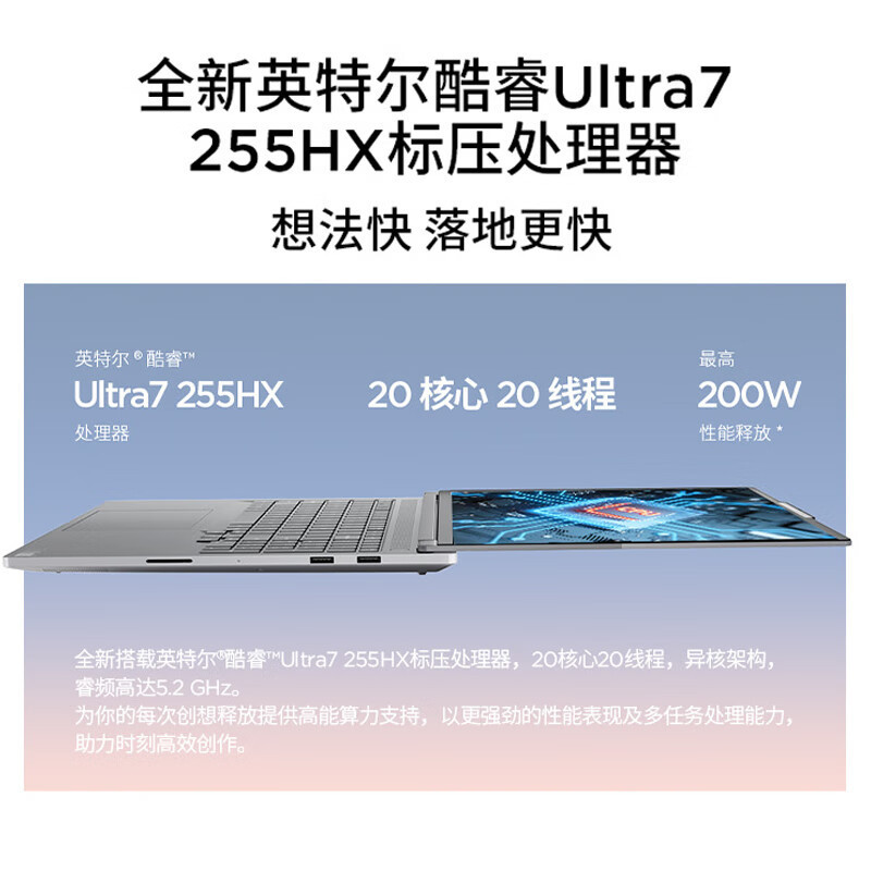 ThinkPad联想高性能游戏创作本ThinkBook 16p 新款英特尔酷睿ULtra7-255HX 16英寸(32G 1T RTX5060 2.5K+240Hz)高清大图