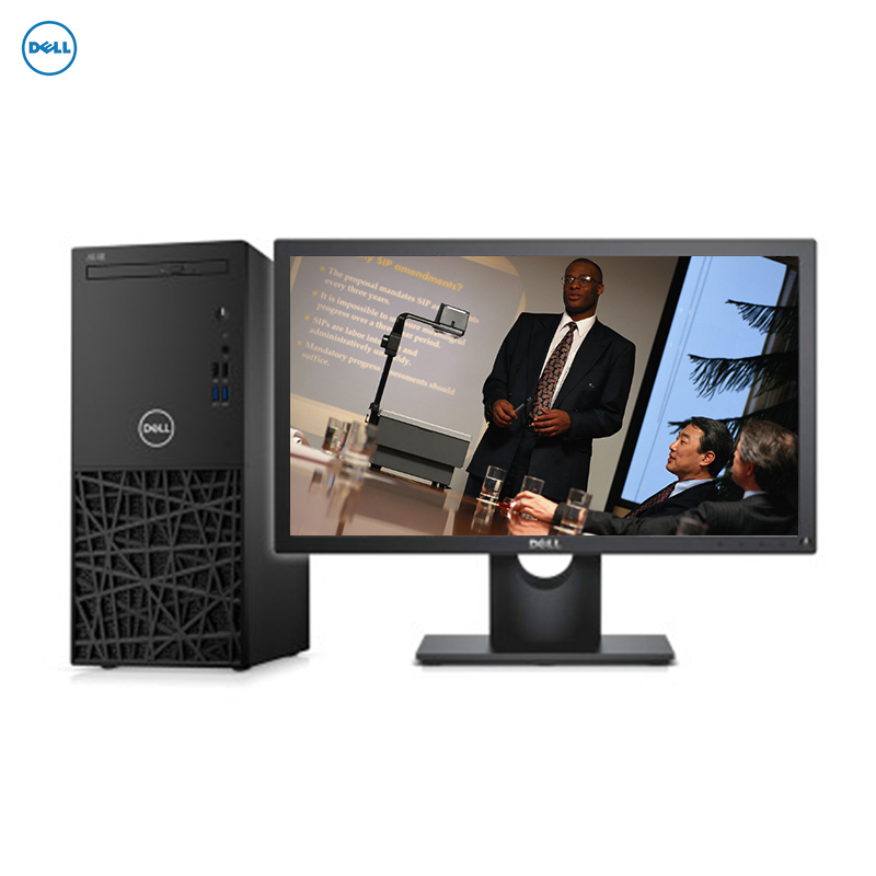 戴尔(DELL)成铭3980 商用台式电脑 23.8英寸显示器(i7-8700 4GB 1T+128G固态 刻录 集显 W10)商用办公 家用娱乐 性价比机 企业采购 学生用机