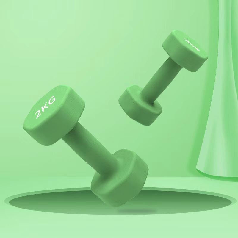 劳拉之星3052健身小哑铃健身家用塑形手臂浸塑六角哑铃男女儿童 2KG 均码