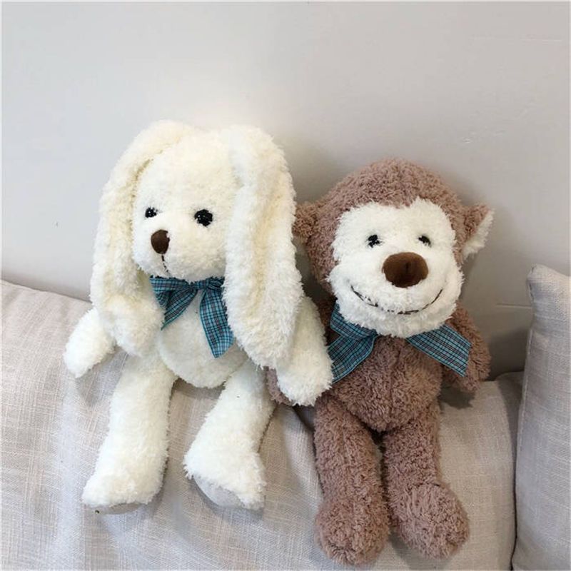 韩国ins可爱少女软绵熊猫兔子猴子毛绒玩偶公仔玩具女生生日礼物小