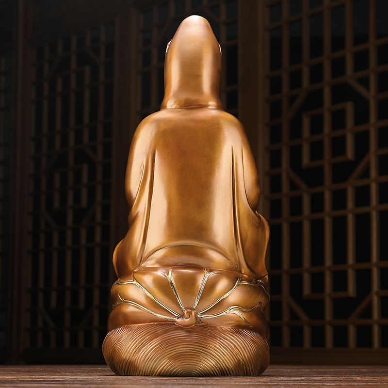 美帮汇全铜坐莲观世音菩萨观音像供奉家用佛像摆件海观音大士神像高清大图