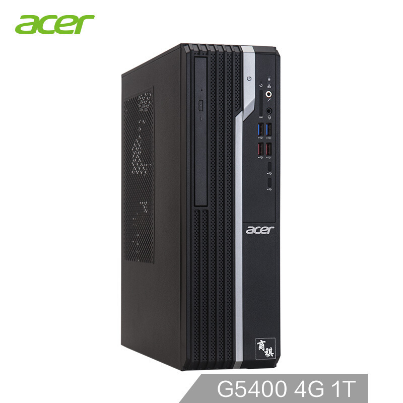宏碁(Acer)商祺SQX4270 999 高性能娱乐家用商务高效学习办公台式电脑主机 (G5400 4G 1T Win10 三年上门)