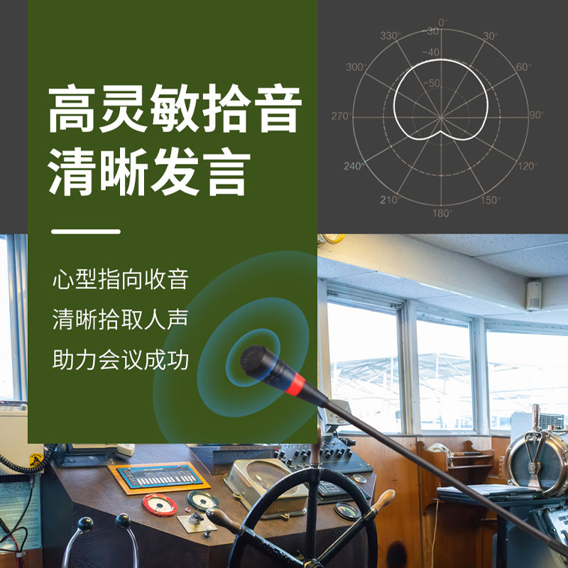 润普(Runpu)RP-GYX2401S国产化有线专业电容麦克风桌面式鹅颈麦话筒 卡侬接口可连调音台会议终端