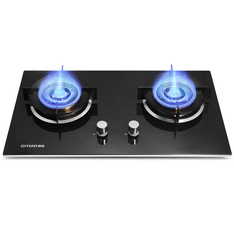 奇田(Qitian) JZT-D6 猛火燃气灶 钢化玻璃 台式嵌入式两用燃气灶 家用燃气灶 煤气炉 双炉 天然气图片