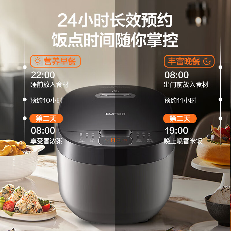 苏泊尔(SUPOR)小电饭煲2-3人3升蓝钻不粘内胆家用电煮锅煮饭煮粥智能预约多功能小型微压电饭锅30FC0187高清大图