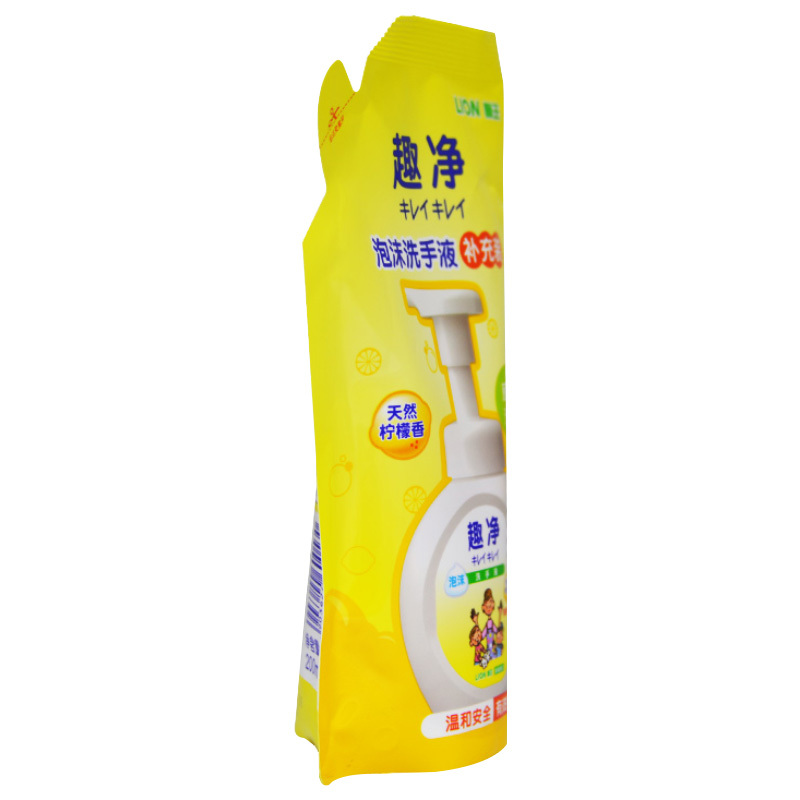狮王 趣净泡沫 清爽抑菌 柠檬香 洗手液 200ml 600530(单位:袋)