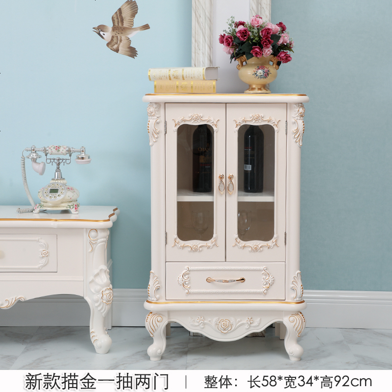 现代简约实木小酒柜欧式装饰品摆件整装玄关柜展示柜隔断柜餐边柜高清大图