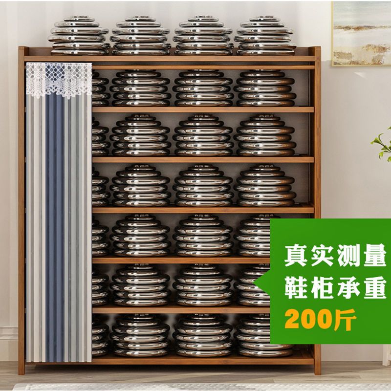 楠竹鞋架简易门口家用经济型收纳神器多层防尘鞋柜子省空间置物架