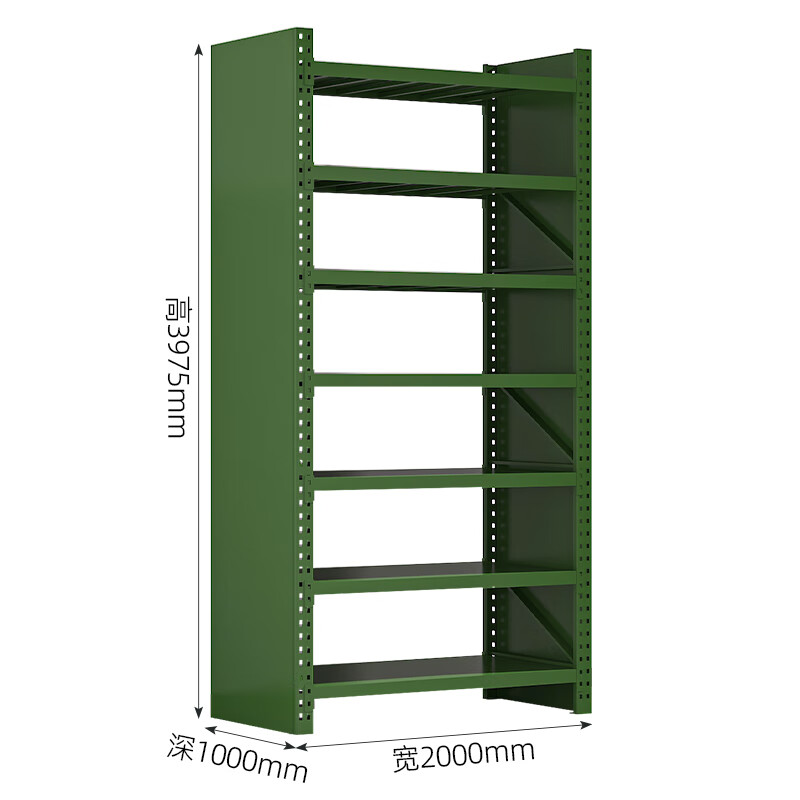 格具(GEJU) 重型货架 军绿7层主架 高3975*深1000*宽2000 1000KG/每层高清大图
