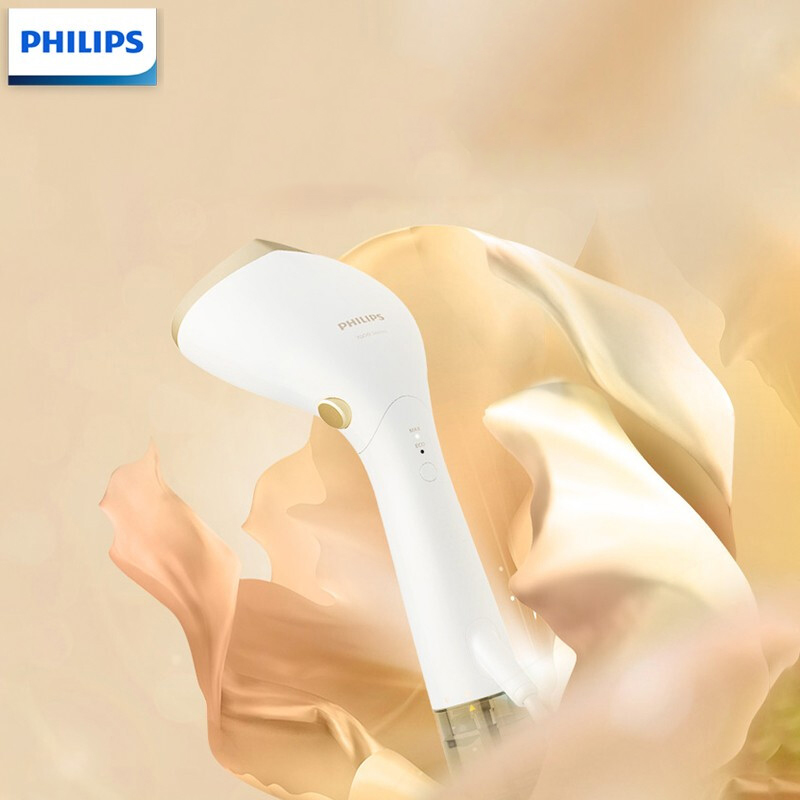 飞利浦(Philips)手持挂烫机 增压蒸汽熨烫刷家用 白金权杖 STH7030/18 香槟金 / 台高清大图