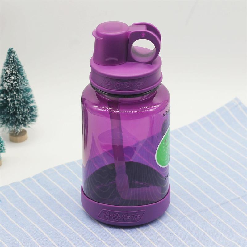 康宝莱屁桃子水杯子紫色杯学生便携塑料水壶吸管杯随身杯柠檬600黄色