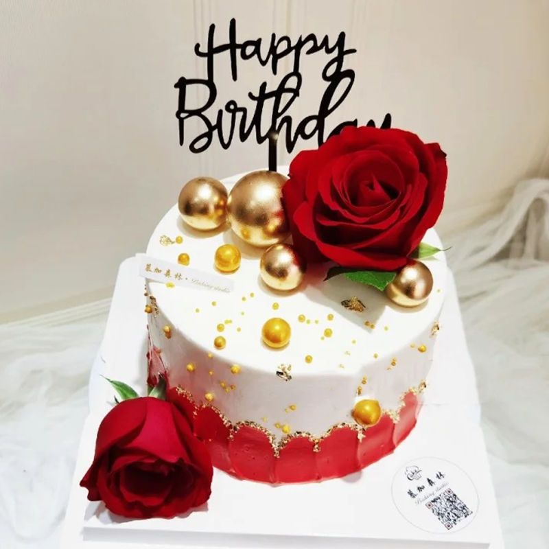 仿真玫瑰花 花瓣小花朵生日蛋糕装饰摆件情人节 求婚礼物绿叶插件 套餐16