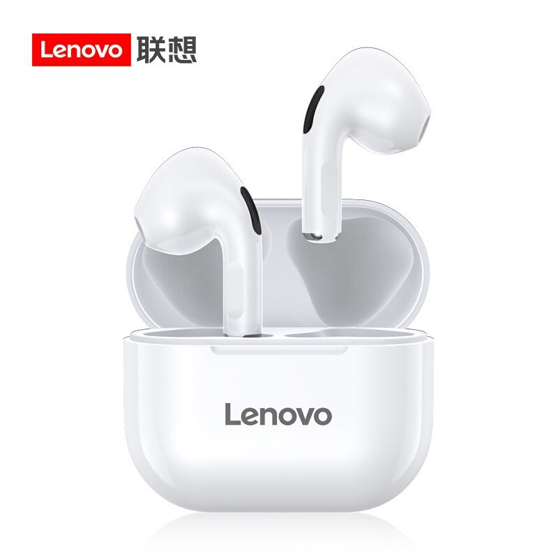 联想(Lenovo)蓝牙耳机 LP40 白色 TWS真无线 游戏影音通用音乐耳塞 半入耳式 适用于苹果安卓华为小米手机