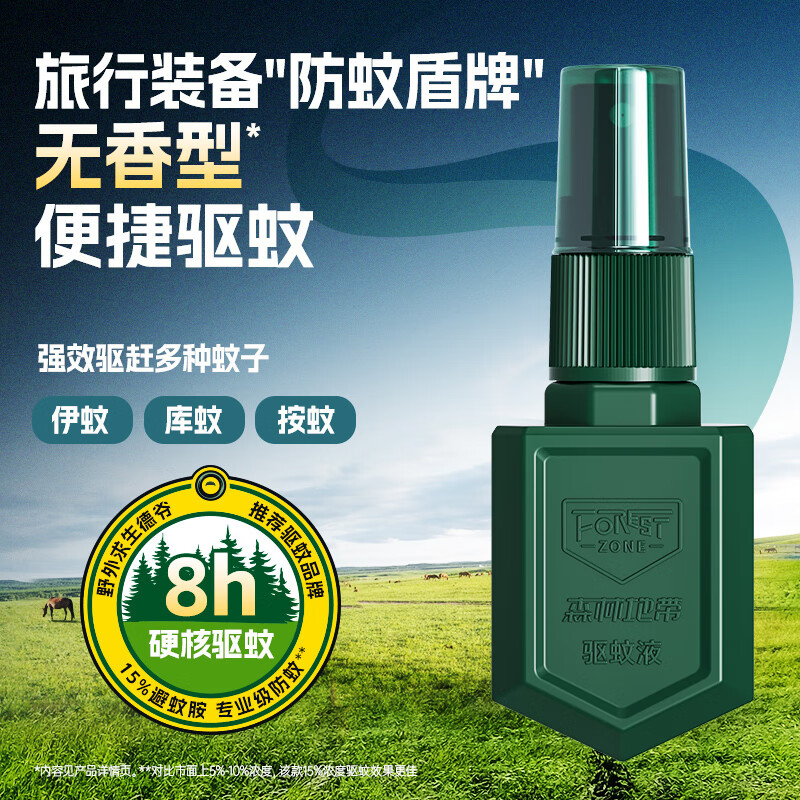 森林地带 1231 户外驱蚊喷雾驱蚊液 15%避蚊胺 25ml BDZSSC