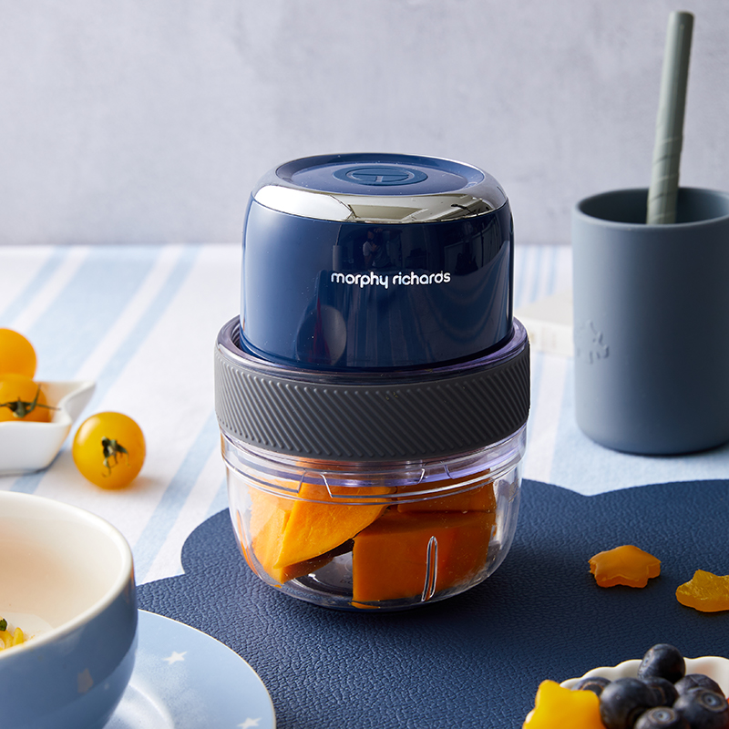 摩飞电器(Morphyrichards) 捣蒜器迷你辅食机绞肉机家用电动小型打蒜泥器神器MR9403 深蓝色