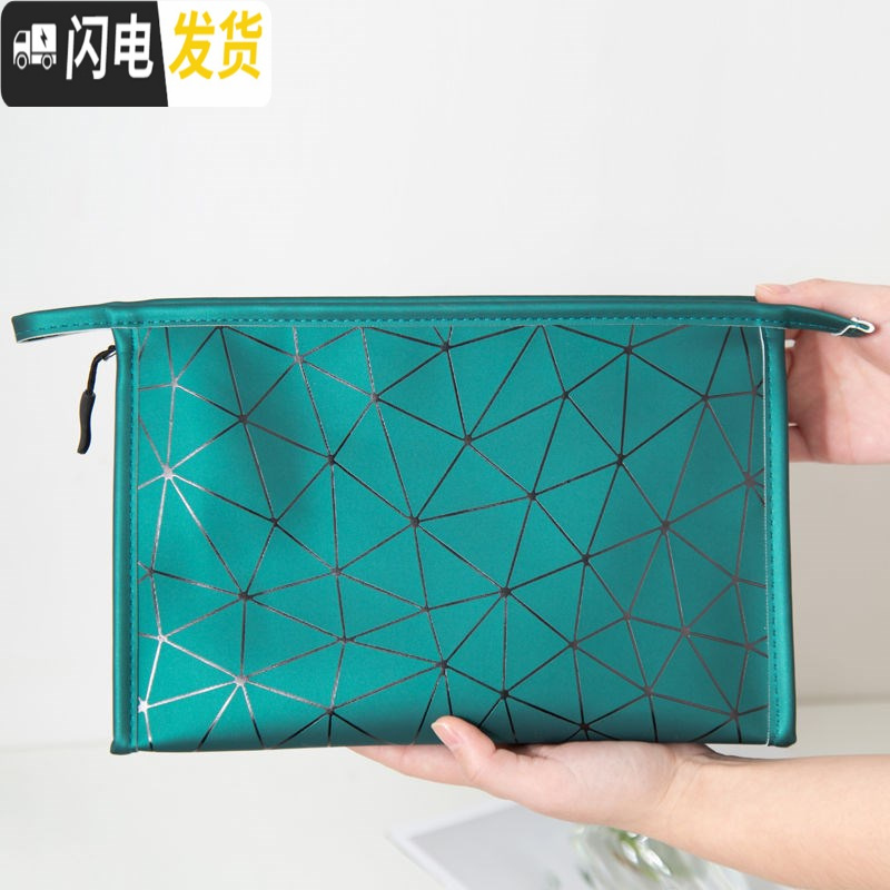 三维工匠ins网红化妆包小便携化妆品收纳袋韩版学生大容量洗漱包随身携带收纳包高清大图