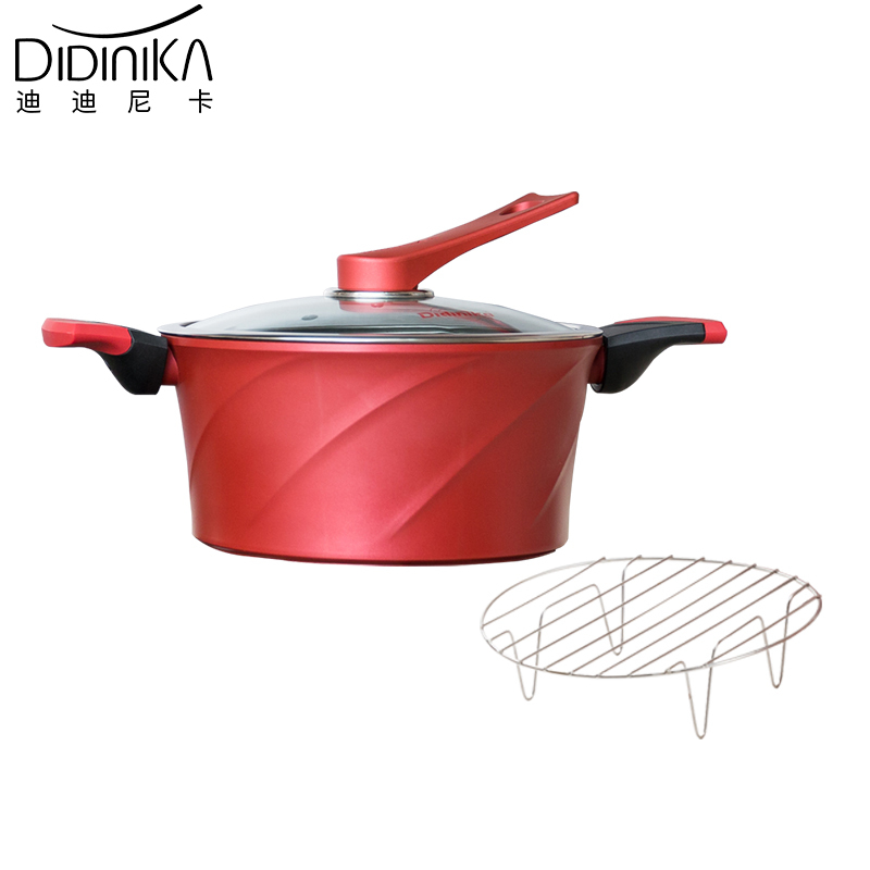 迪迪尼卡(Didinika)麦饭石汤锅蒸锅两用无油烟不粘锅炖锅高汤锅家用焖烧煮锅大容量煮面