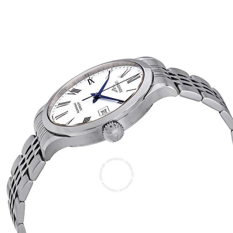 浪琴longines男士机械表开创者系列白色表盘钢带男士自动机械表l