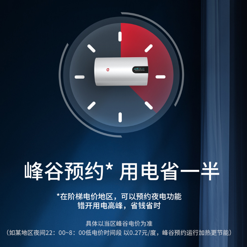 瑞美(Rheem)储水式电热水器家用50升卫生间洗澡淋浴3KW速热 双管即热 五倍增容一级能效节能 CSFH050-H5高清大图