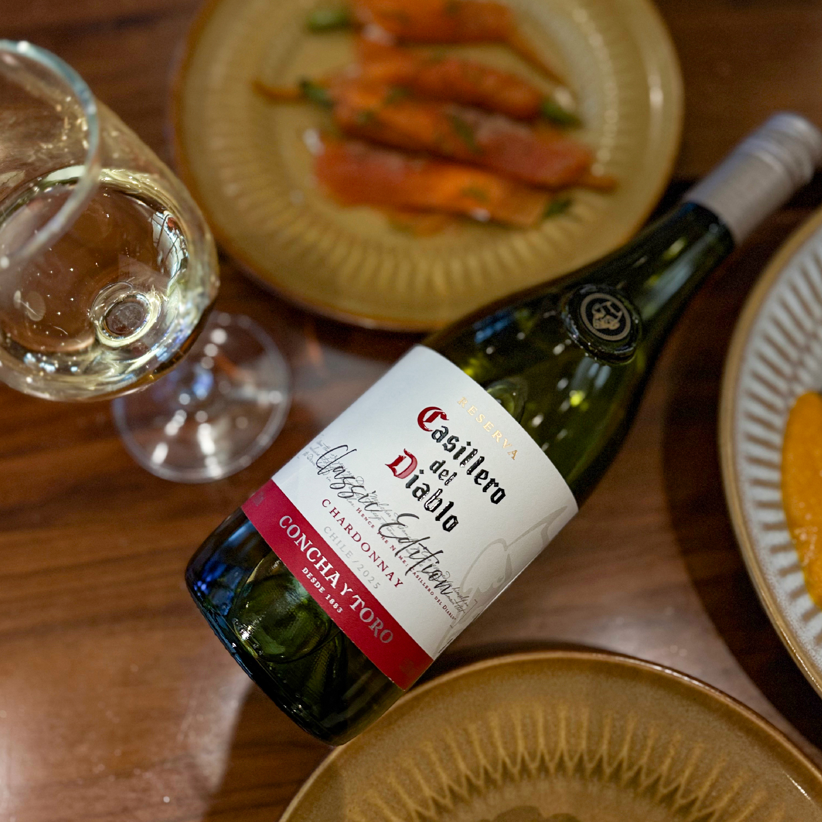 智利原瓶进口正品干露红魔鬼经典霞多丽干白葡萄酒六支整箱750ml高清大图